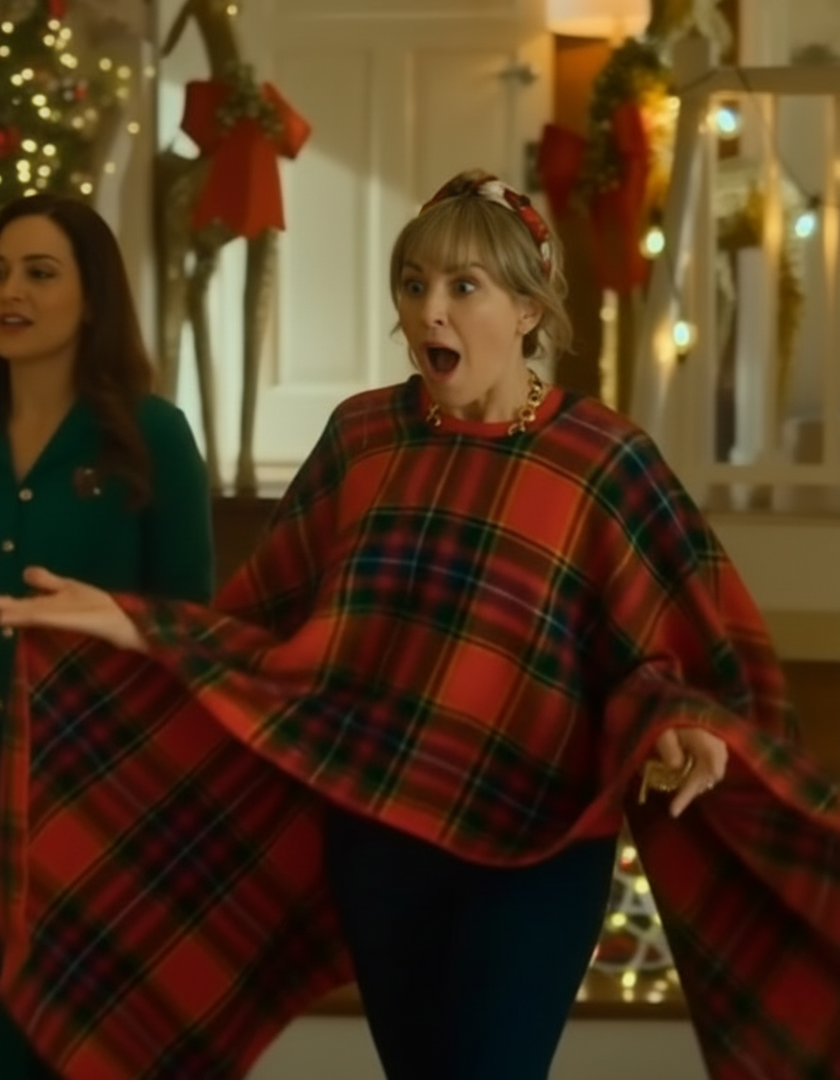 a vintage christmas laura bunting plaid poncho