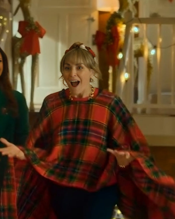 a vintage christmas laura bunting plaid poncho