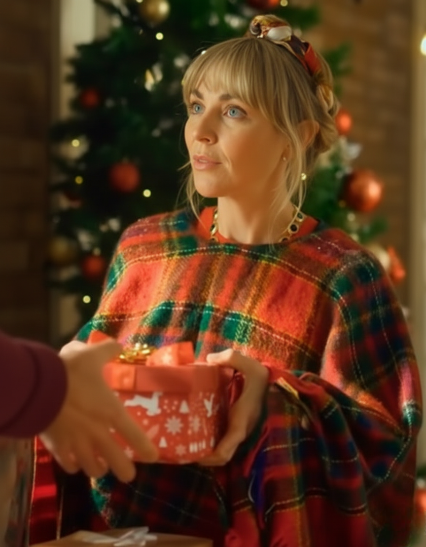 a vintage christmas laura bunting plaid poncho