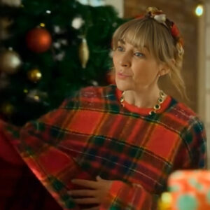 a vintage christmas laura bunting plaid poncho