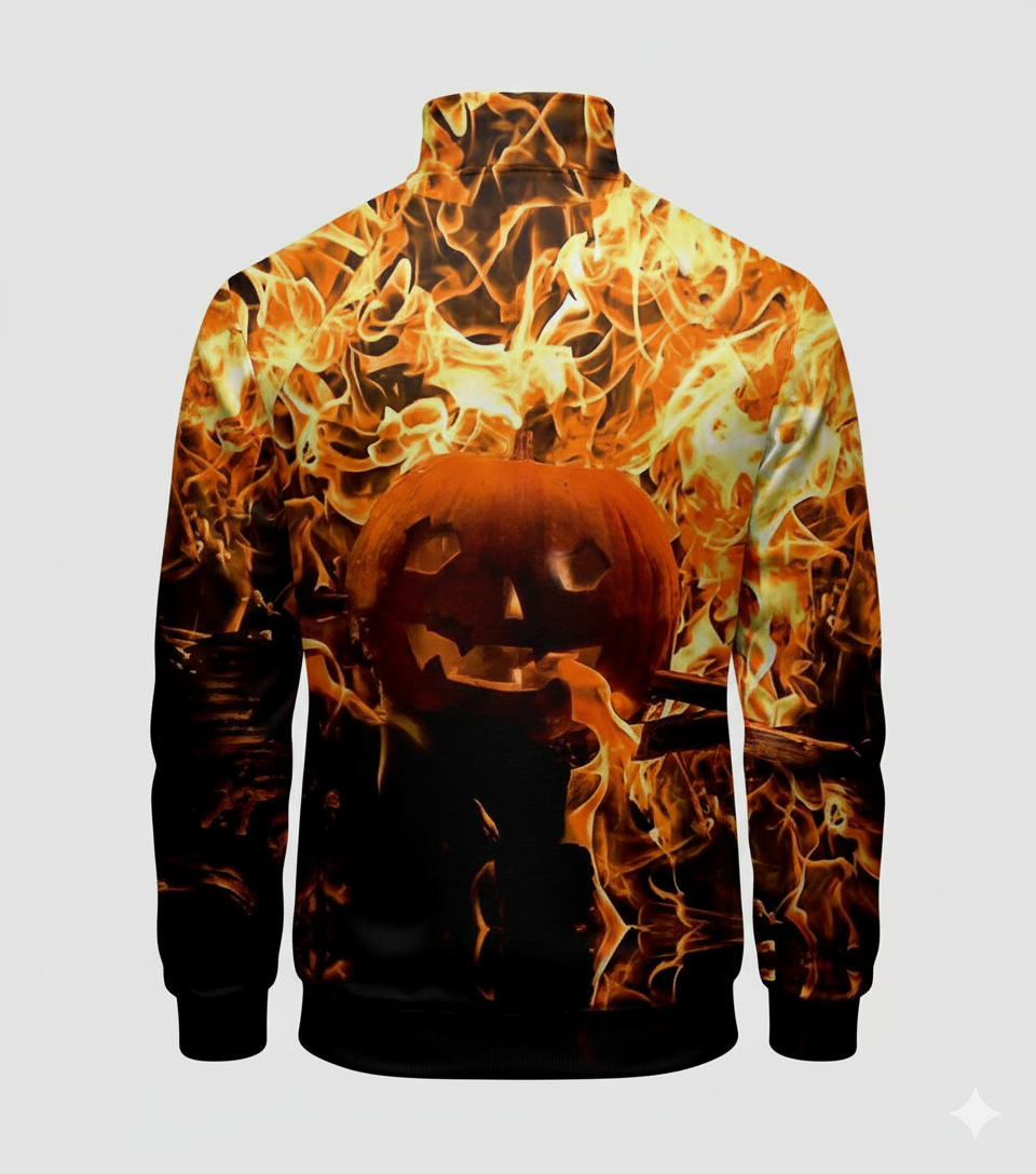 fire pumpkin jacket for halloween
