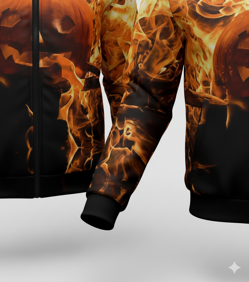 fire pumpkin jacket for halloween