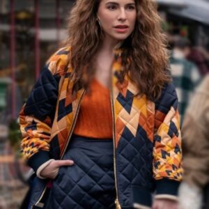 emily in paris s04 melia kreiling printed quilted jacket