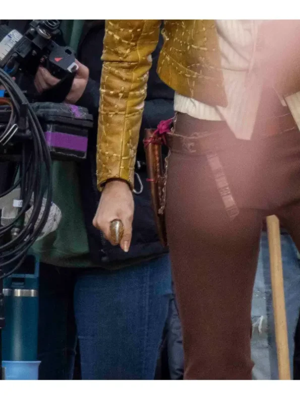 Freya Allan Ciri The Witcher S04 Hand Stitched Yellow Jacketss