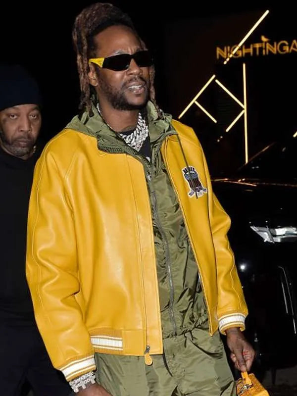 2 chainz premiere night yellow leather jacket