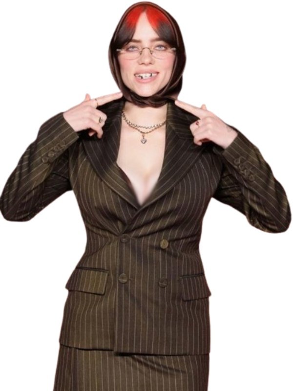 2023 the academy gala billie eilish pinstripe blazer