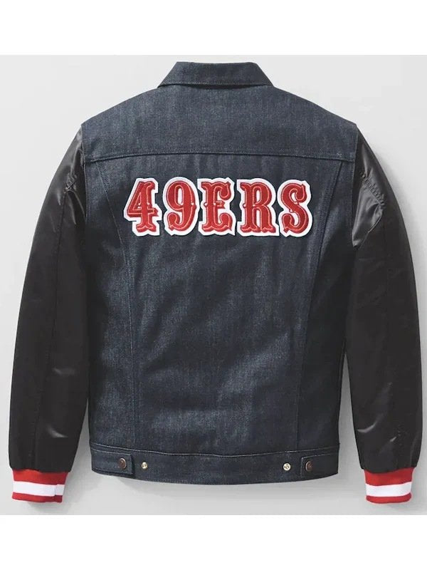49ers san fransisco denim varsity jacket