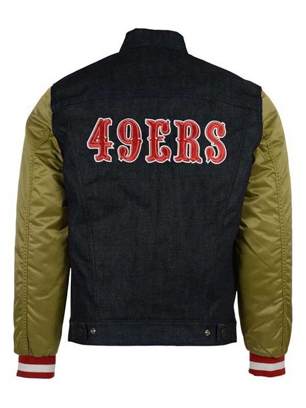 49ers san fransisco denim varsity jacket