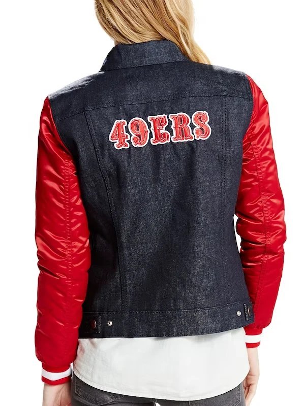 49ers san fransisco denim varsity jacket