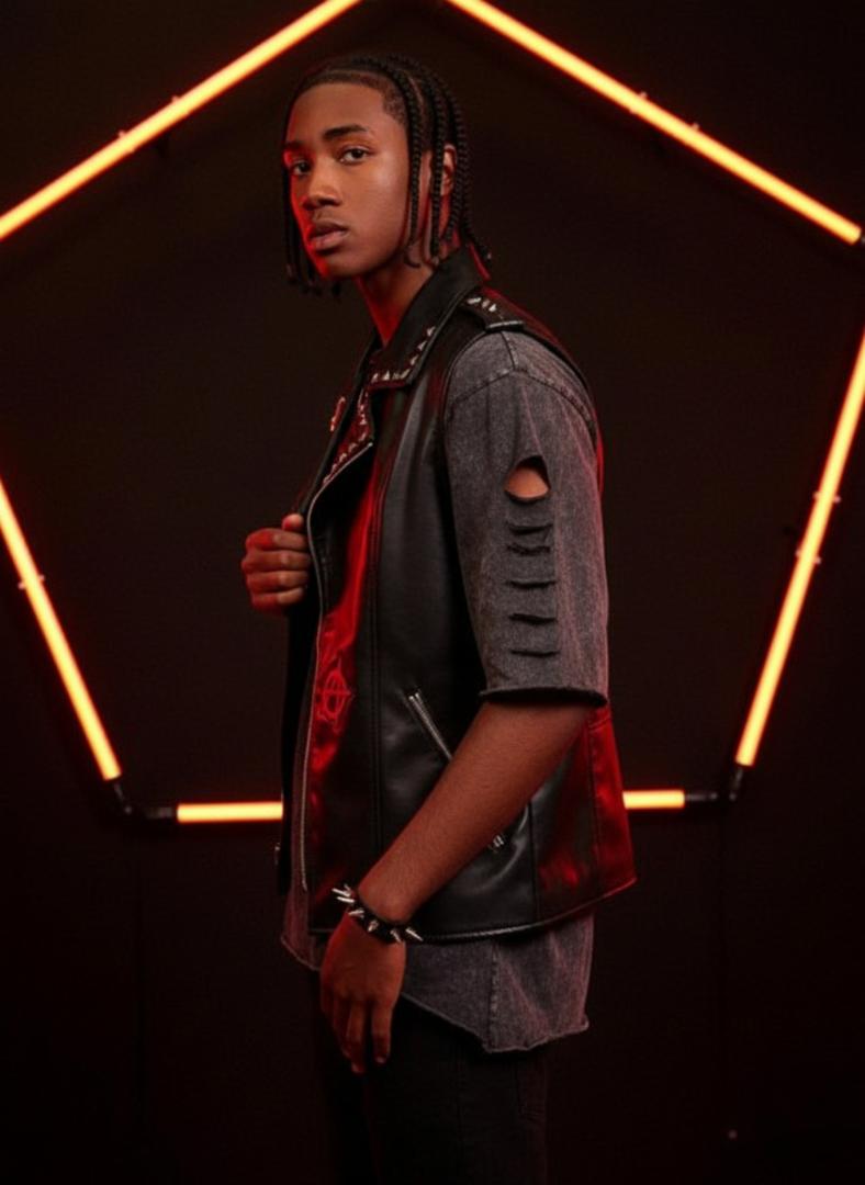 Across The Spider-verse Spider-punk Leather Vest - Image 3