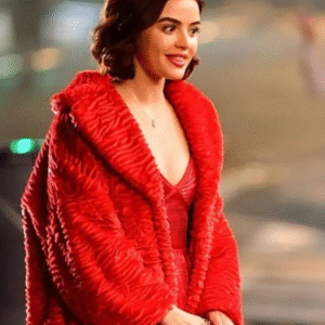 Lucy Hale Katy Keene Red Fur Coat