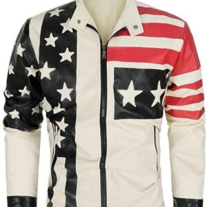 Vintage American Flag Leather Jacket