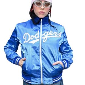 Billie Eilish Dodgers Blue Varsity Jacket