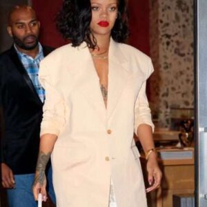 Rihanna Street Style Beige Blazer