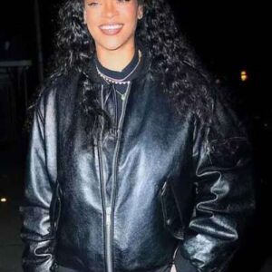 NYC Rihanna Black Leather Jacket