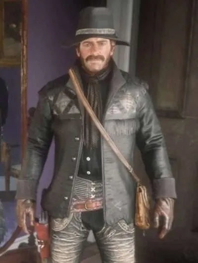 Red Dead Redemption 2 Nuevo Paraíso Gunslinger Black Hunting Jacket - Image 2