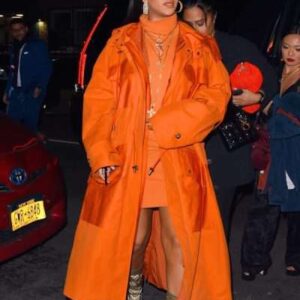 Rihanna Bergdorf Goodman Orange Coat