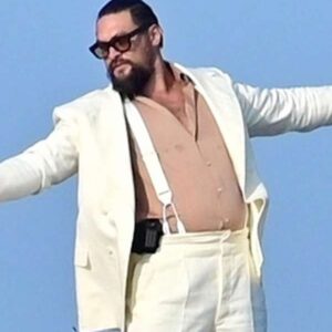 Jason Momoa In the Hand of Dante 2025 White Suit