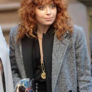 Natasha Lyonne Russian Doll Grey Wool Coat