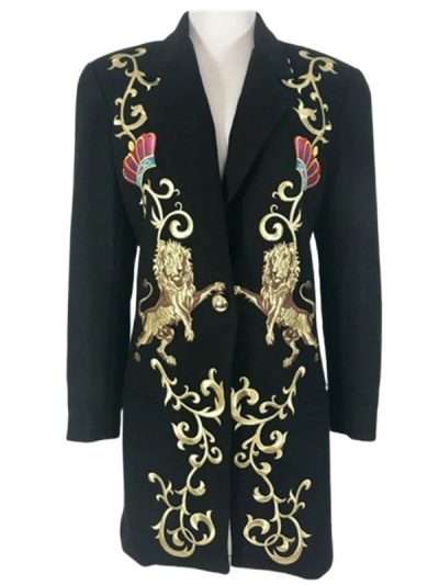 Selena Quintanilla Embroidered Black Coat - Image 3