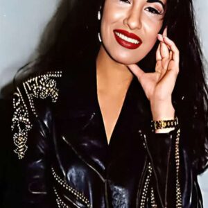Selena Quintanilla Studded Black Leather Jacket